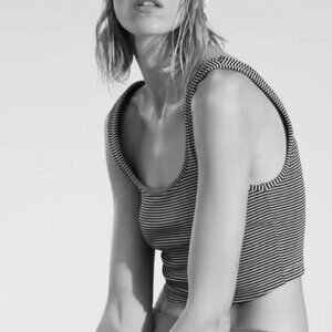 Zara Black & White Cropped Tank